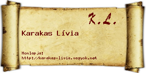 Karakas Lívia névjegykártya